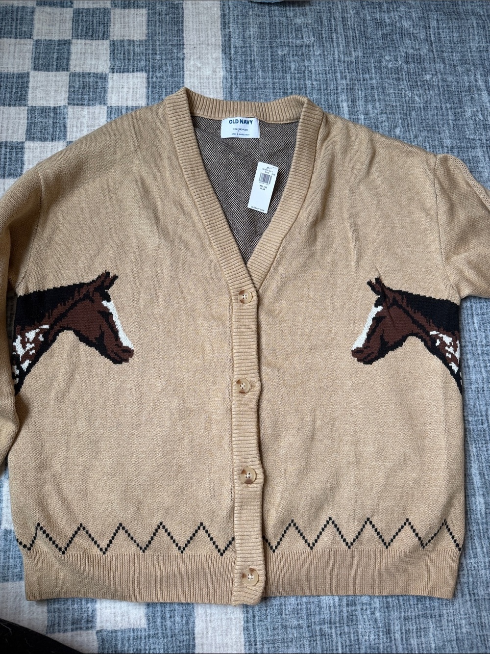 Old Navy Beige Horse Cardigan